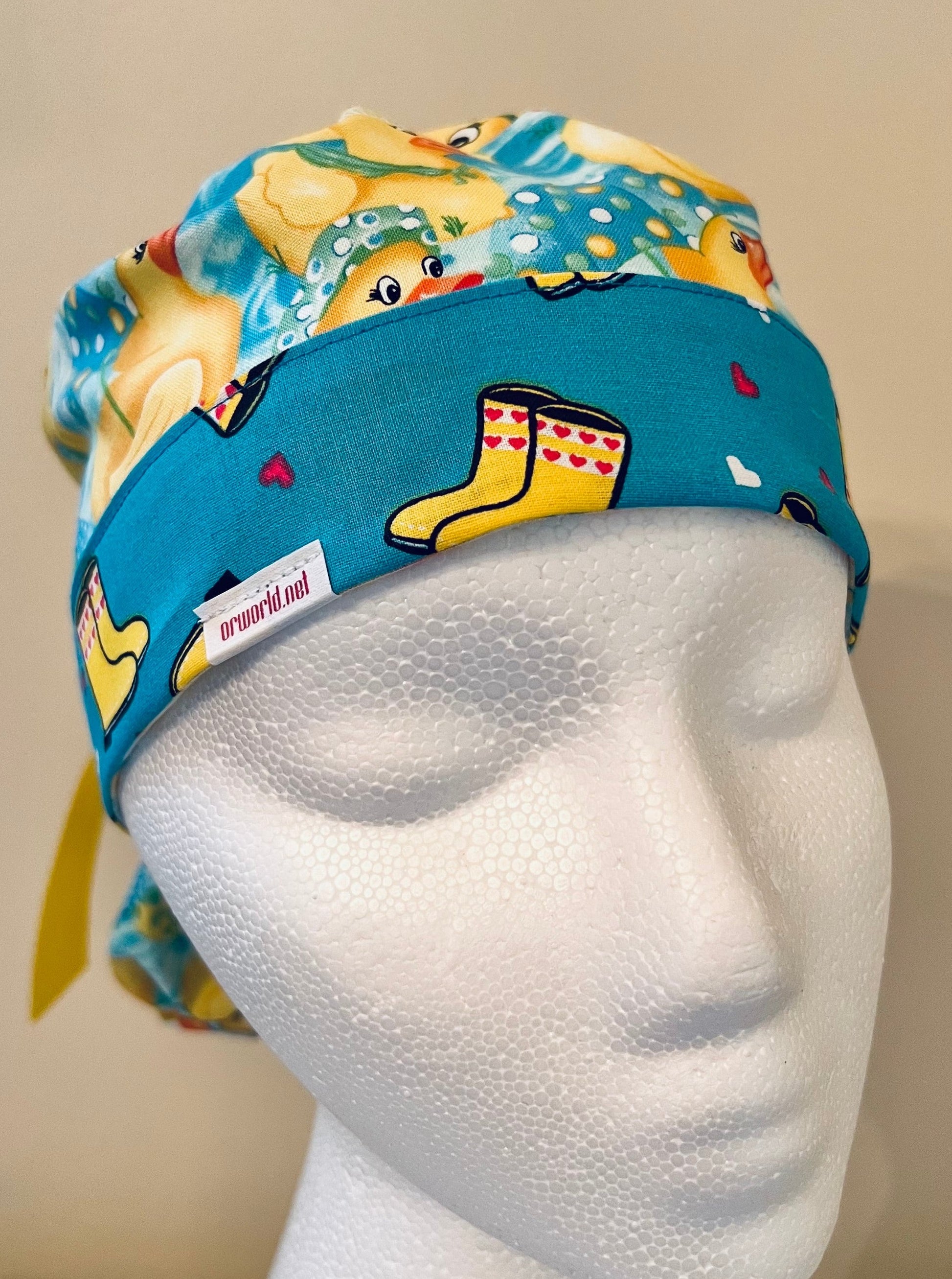 Ponytail Style Hat-Rubber Duckies and Rain boots