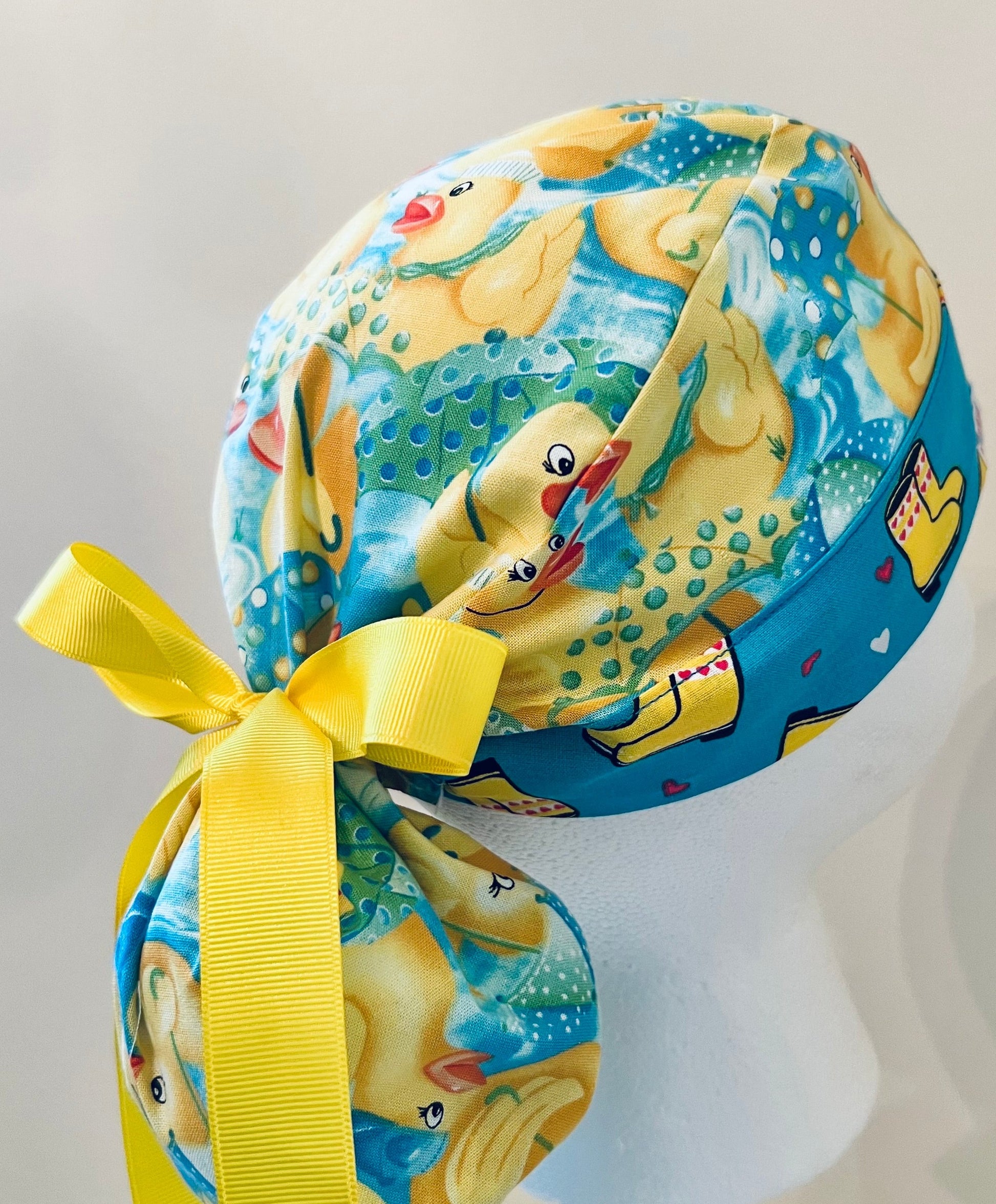 Ponytail Style Hat-Rubber Duckies and Rain boots