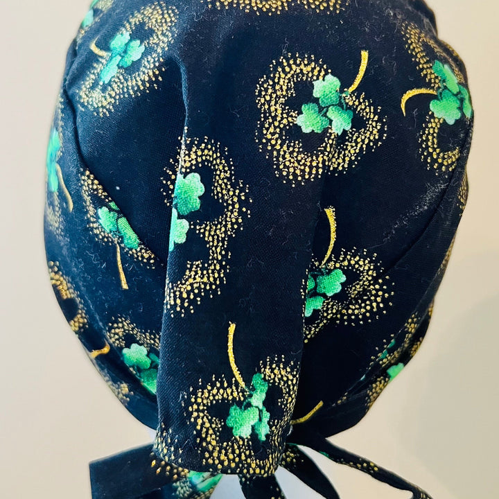 Scrub Caps-Four Leaf Clover-glitter