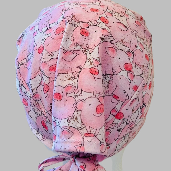 Scrub Cap Pigs Farm Animals | Adjustable Surgical Hat for Nurses, Veterinarians &amp; Animal Lovers