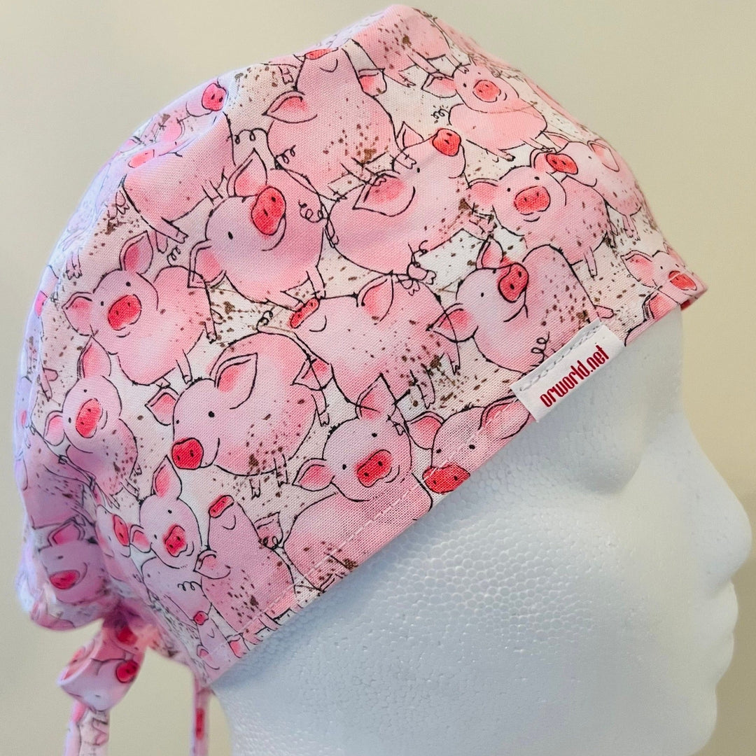 Scrub Cap Pigs Farm Animals | Adjustable Surgical Hat for Nurses, Veterinarians &amp; Animal Lovers