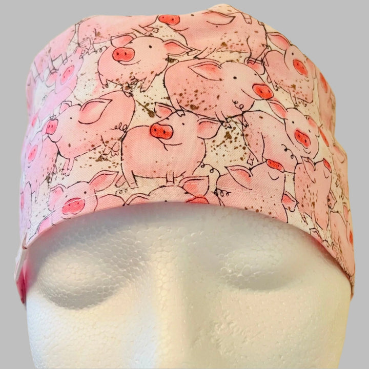 Scrub Cap Pigs Farm Animals | Adjustable Surgical Hat for Nurses, Veterinarians &amp; Animal Lovers