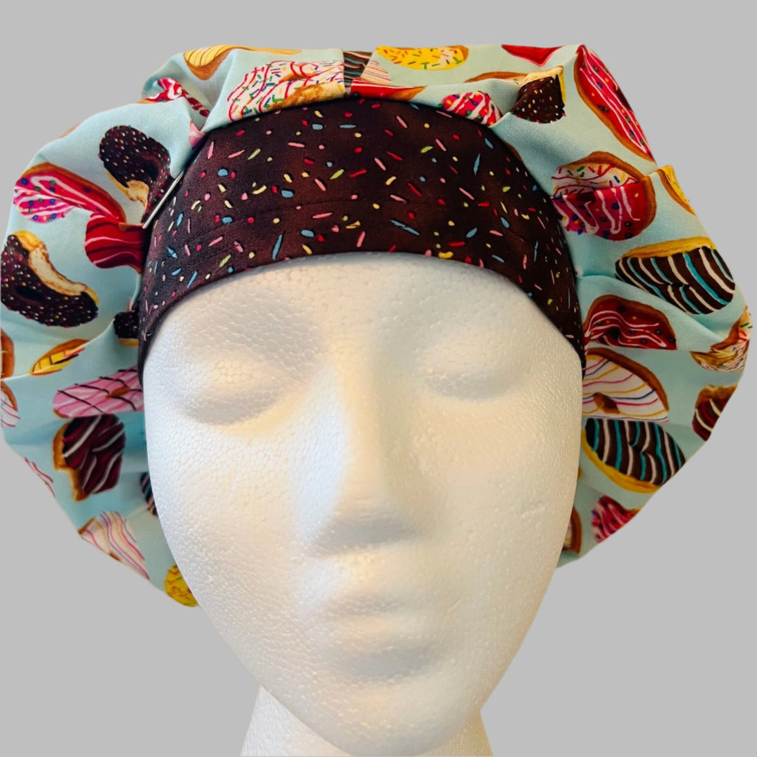Bouffant Scrub Cap Sweet Donuts &amp; Sprinkles Surgical Cap for Women Nurses, Bakers &amp; Healthcare Professionals