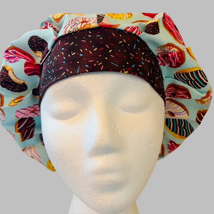Bouffant Scrub Cap Sweet Donuts &amp; Sprinkles Surgical Cap for Women Nurses, Bakers &amp; Healthcare Professionals
