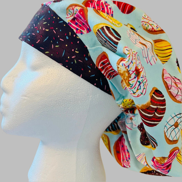 Bouffant Scrub Cap Sweet Donuts &amp; Sprinkles Surgical Cap for Women Nurses, Bakers &amp; Healthcare Professionals