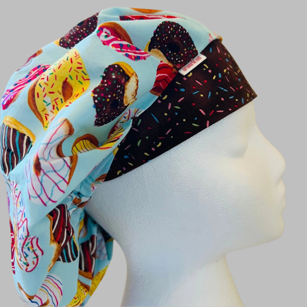Bouffant Scrub Cap Sweet Donuts &amp; Sprinkles Surgical Cap for Women Nurses, Bakers &amp; Healthcare Professionals