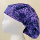 Bouffant Style Hat - Purple Flowers
