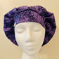 Bouffant Style Hat - Purple Flowers