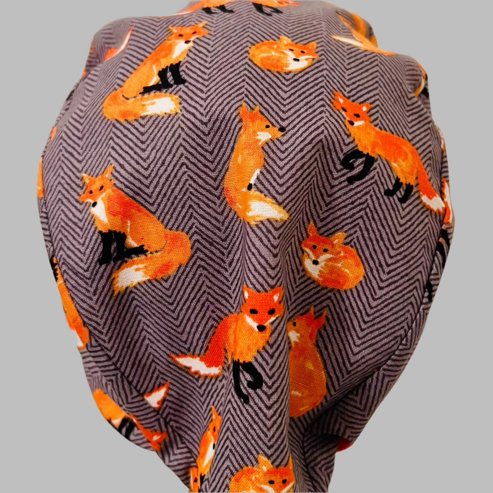 Scrub Cap Woodland Fox Surgical Hat for Nurses, Veterinarians & Wildlife 