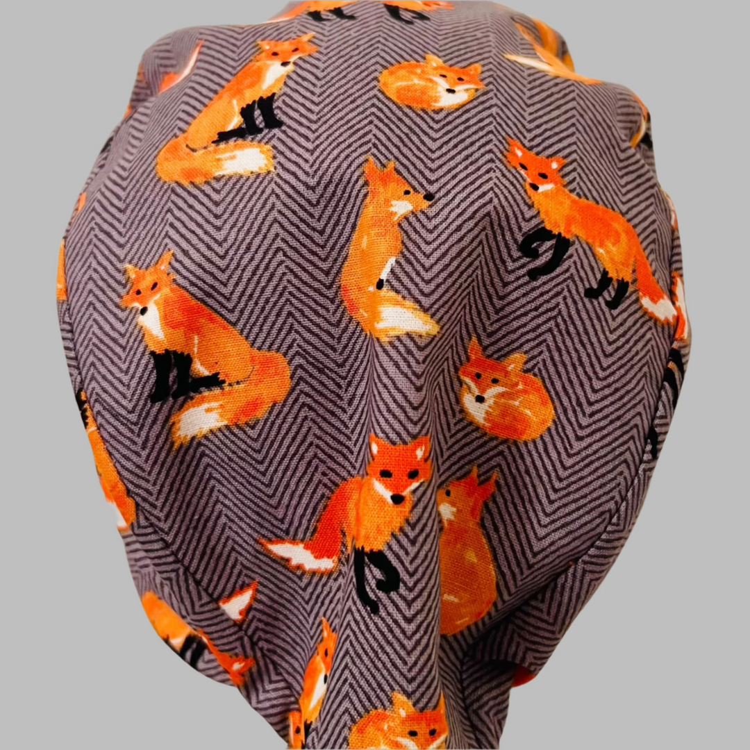 Scrub Cap Woodland Fox Surgical Hat for Nurses, Veterinarians &amp; Wildlife 