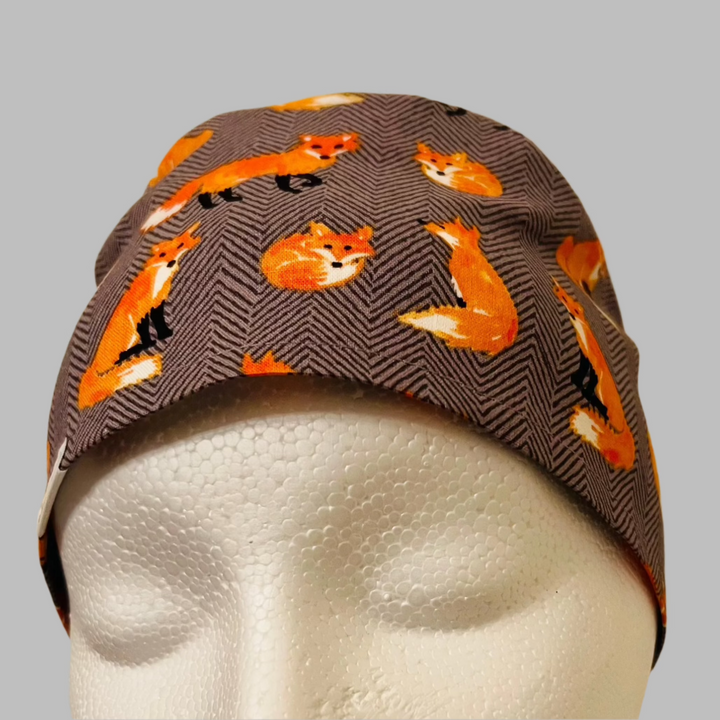 Scrub Cap Woodland Fox Surgical Hat for Nurses, Veterinarians &amp; Wildlife 