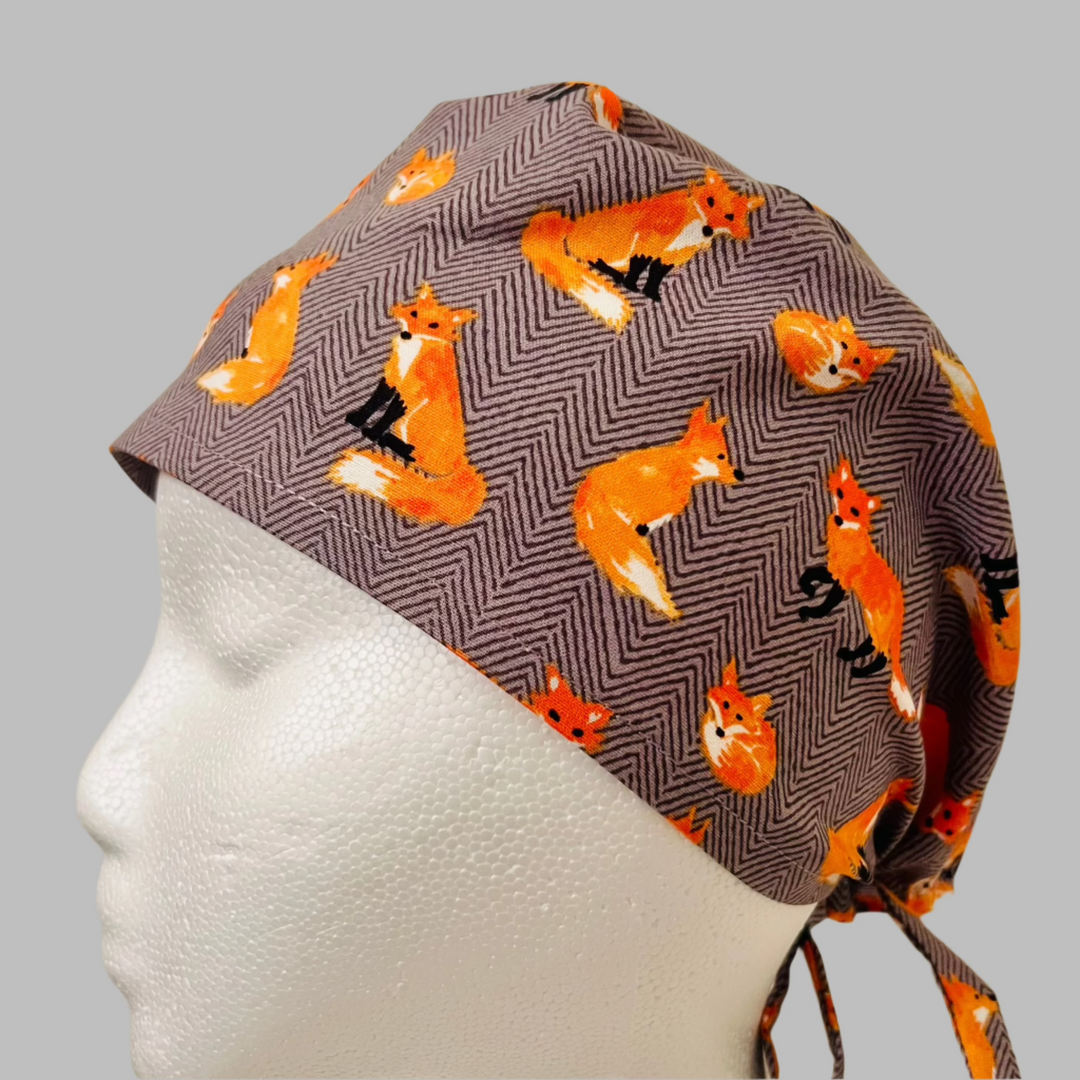 Scrub Cap Woodland Fox Surgical Hat for Nurses, Veterinarians &amp; Wildlife 