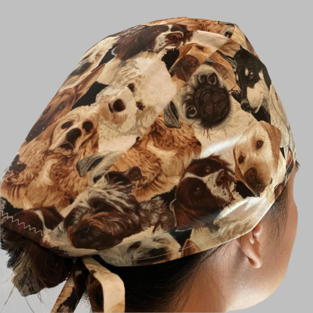Scrub Cap Dog Lovers Print | Adjustable Unisex OR Cap | Surgical Hat Gift for Nurses, Surgeons &amp; Veterinarians